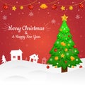 Merry Christmas Dark Red Background Vector Illustration Graphical Representation Royalty Free Stock Photo