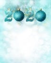 Christmas abstract background with blue glistening balls Royalty Free Stock Photo