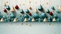 Christmas abstract background, golden ,blue and red Christmas decoration Royalty Free Stock Photo