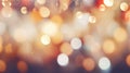 Christmas abstract blur background - light bokeh from Xmas tree at a night party in winter. Vintage color tone Royalty Free Stock Photo