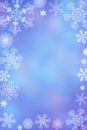 Christmas abstract winter shiny snow bokeh background with unique snowflakes Royalty Free Stock Photo