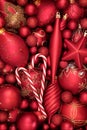 Christmas Abstract Candy Cane and Bauble Background