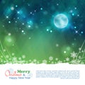 Christmas abstract moon stars vector background Royalty Free Stock Photo