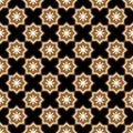 Christmas abstract pattern. Seamless pattern with star cookies and snowflakes on a black background. Geometric simple festive Royalty Free Stock Photo