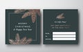 Christmas Abstract Vector Greeting Gift Card Background. Back and Front Design Layout with Modern Typography. Soft