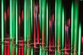 Christmas Abstract: Vertical Streaks of Red and Green Light Forming a Holiday Background