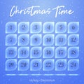 Christmas Advent calendar, background, poster made of ice floes. Winter scene. Vector illustration for Holiday Royalty Free Stock Photo
