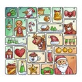 Happy Merry Christmas Advent Calendar Vector stock illustration Royalty Free Stock Photo