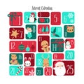 Happy Merry Christmas Advent Calendar Vector Royalty Free Stock Photo