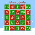 Happy Merry Christmas Advent Calendar Vector Royalty Free Stock Photo