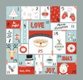 Christmas advent calendar cute decoration elements