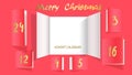 Christmas advent calendar door opening Royalty Free Stock Photo