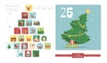 Christmas Advent Calendar, Santa Claus, Fir Tree