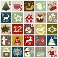 Christmas advent calendar with Christmas symbols Royalty Free Stock Photo