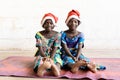 Christmas for African Black Children! Two Gorgeous African Children Smiling in a Happy Way