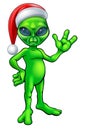 Christmas Alien in Santa Hat
