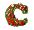 Christmas alphabet letter C