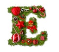 Christmas alphabet letter E Royalty Free Stock Photo