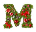 Christmas alphabet letter M Royalty Free Stock Photo