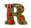 Christmas alphabet letter R Royalty Free Stock Photo