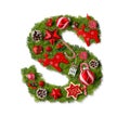 Christmas alphabet letter S Royalty Free Stock Photo