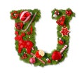 Christmas alphabet letter U Royalty Free Stock Photo