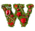 Christmas alphabet letter W Royalty Free Stock Photo