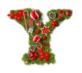 Christmas alphabet letter Y Royalty Free Stock Photo