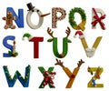Chritsmas alphabet. Letters from N to Z. Handmade