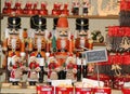 Christmas ambience with nutcrackers and smokers, sweets and other figures in a little shop