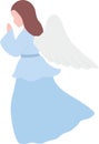 Christmas angels flat vector illustration. Royalty Free Stock Photo
