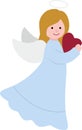 Cute Christmas angels flat vector illustration. Royalty Free Stock Photo