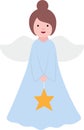 Cute Christmas angels flat vector illustration. Royalty Free Stock Photo