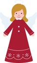 Cute Christmas angels flat vector illustration. Royalty Free Stock Photo