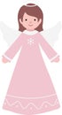 Cute Christmas angels flat vector illustration. Royalty Free Stock Photo