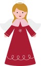 Cute Christmas angels flat vector illustration. Royalty Free Stock Photo
