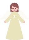 Cute Christmas angels flat vector illustration. Royalty Free Stock Photo