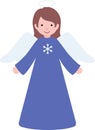 Cute Christmas angels flat vector illustration. Royalty Free Stock Photo