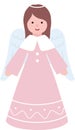 Cute Christmas angels flat vector illustration. Royalty Free Stock Photo