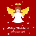 Christmas angel card - colorful