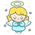 Christmas angel fairy princess baby character. X mas card Royalty Free Stock Photo