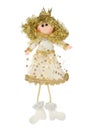 Christmas angel figurine on a white background Royalty Free Stock Photo