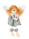 Christmas angel figurine on a white background Royalty Free Stock Photo