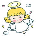 Christmas angel fly on sky fairy princess baby character Royalty Free Stock Photo