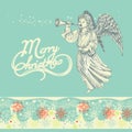 Christmas angel greeting card