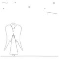 Christmas angel line drawing, vector illustration Royalty Free Stock Photo