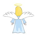 Christmas angel little girl cartoon