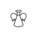 Christmas angel outline icon