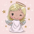 Christmas angel on a pink background Royalty Free Stock Photo