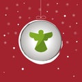 Christmas Angel silhouette with bauble Royalty Free Stock Photo